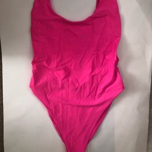 Large Neon Pink Calvin Klein. One piece swimsuit